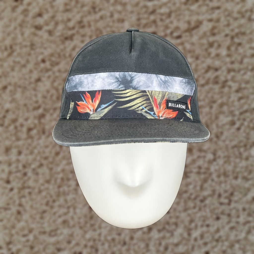 Billabong Billabong Hat Cap Snap Back Adult Black Floral Bird Of Paradise Hawaiian Beach A Size ONE SIZE - 1 Thumbnail