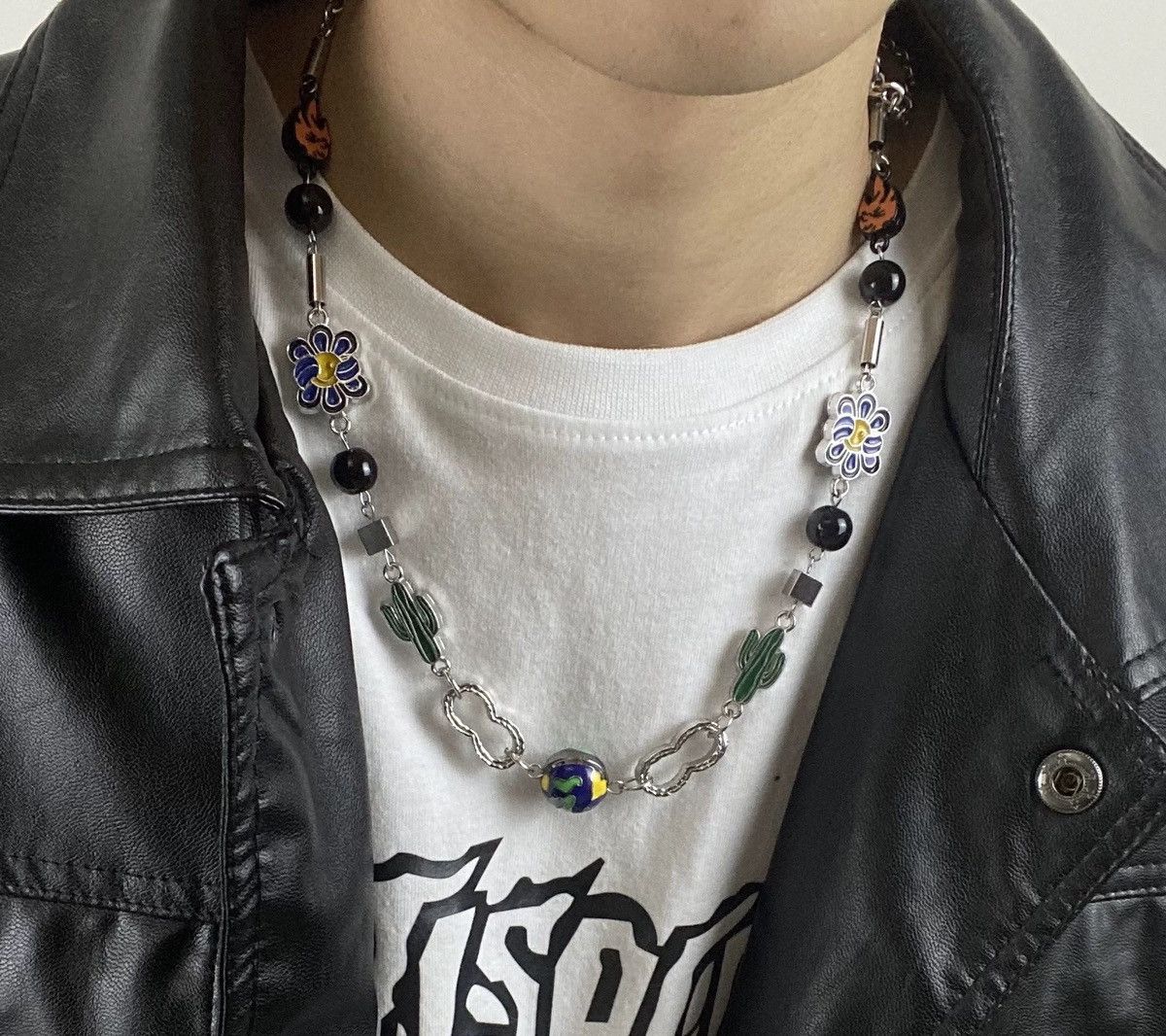 Japanese Brand × Jewelry Cactus the planet chain retro punk necklace aesthetic Size ONE SIZE - 1 Thumbnail