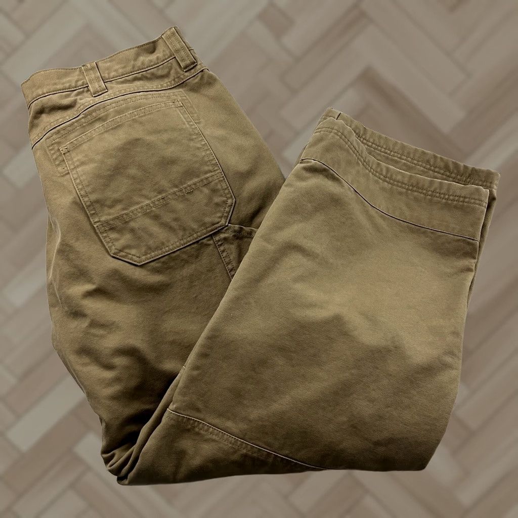 Vintage Katahdin Iron Works Nor' Easter Khakis Pants Mens 44x30 Beige Cotton Lined Fleece pants Size US 44 / EU 60 - 1 Thumbnail