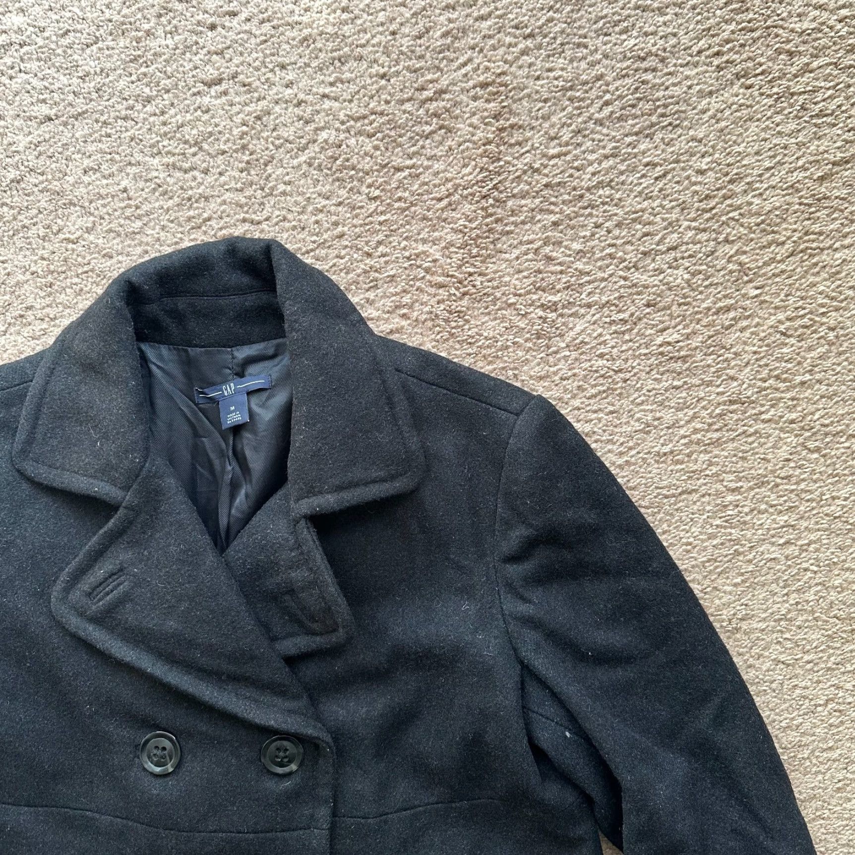 Gap GAP Pea Coat Womens Medium Wool Blend Notch Dark Grey Coat Size M / US 6-8 / IT 42-44 - 5 Thumbnail