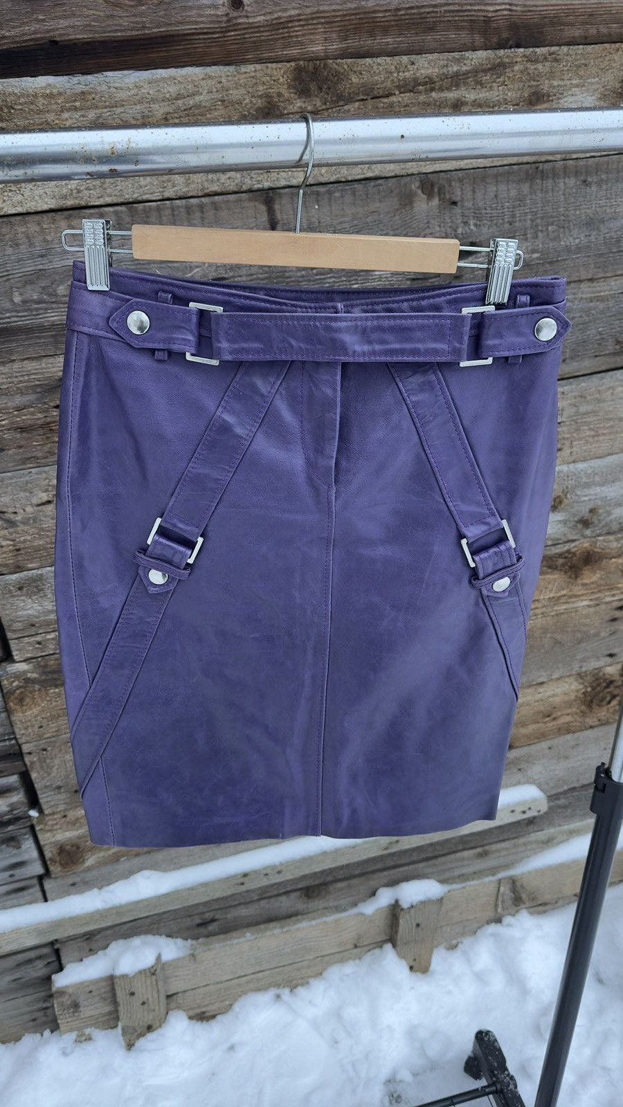 Versus Versace RARE Late Ittierre Era of Versus Versace (2005)Leather Skirt Size 26" / US 2 / IT 38 - 2 Thumbnail