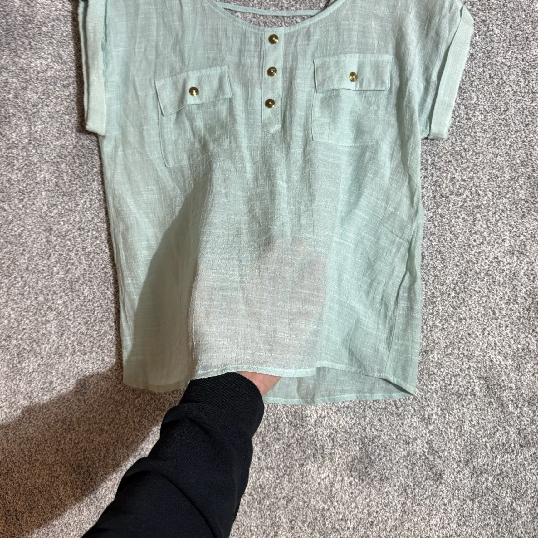 Vintage **Cottagecore Romantic Chic Boho Top Green Women's Medium Rayon** User: Cottagecore Romantic Chic Boho Top Green Women's Medium Rayon Size M / US 6-8 / IT 42-44 - 2 Thumbnail