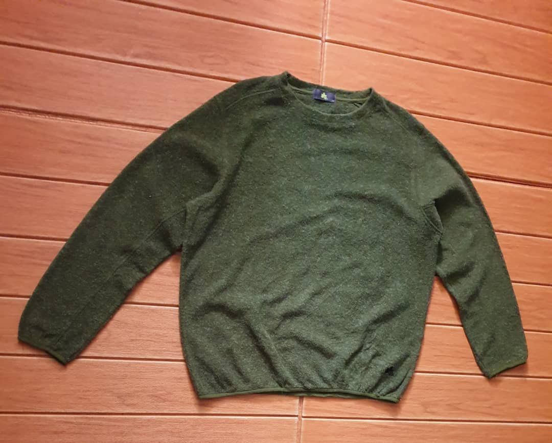 Japanese Brand Logos green utility outdoor wool sweatshirt Size US XL / EU 56 / 4 - 5 Thumbnail