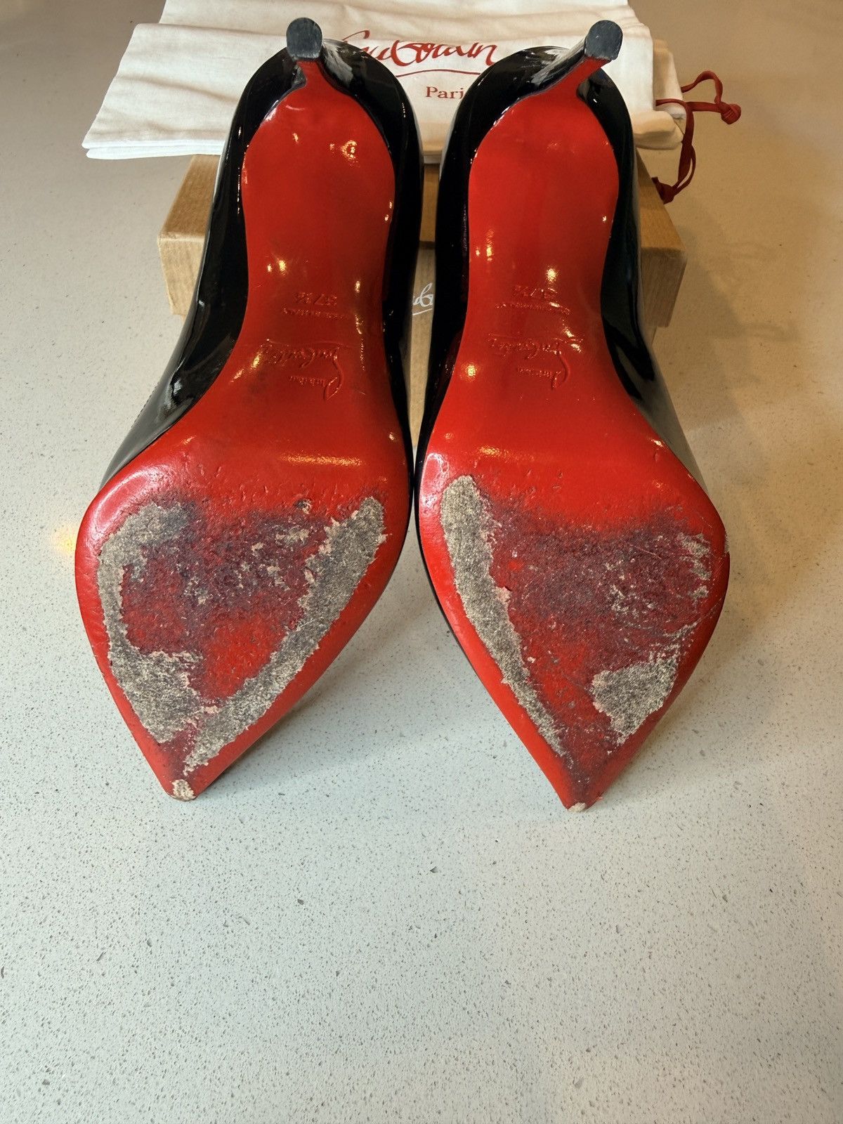 Christian Louboutin CL Pigalle patent leather 100mm size 37.5 louboutin Size US 7.5 / IT 37.5 - 8 Thumbnail