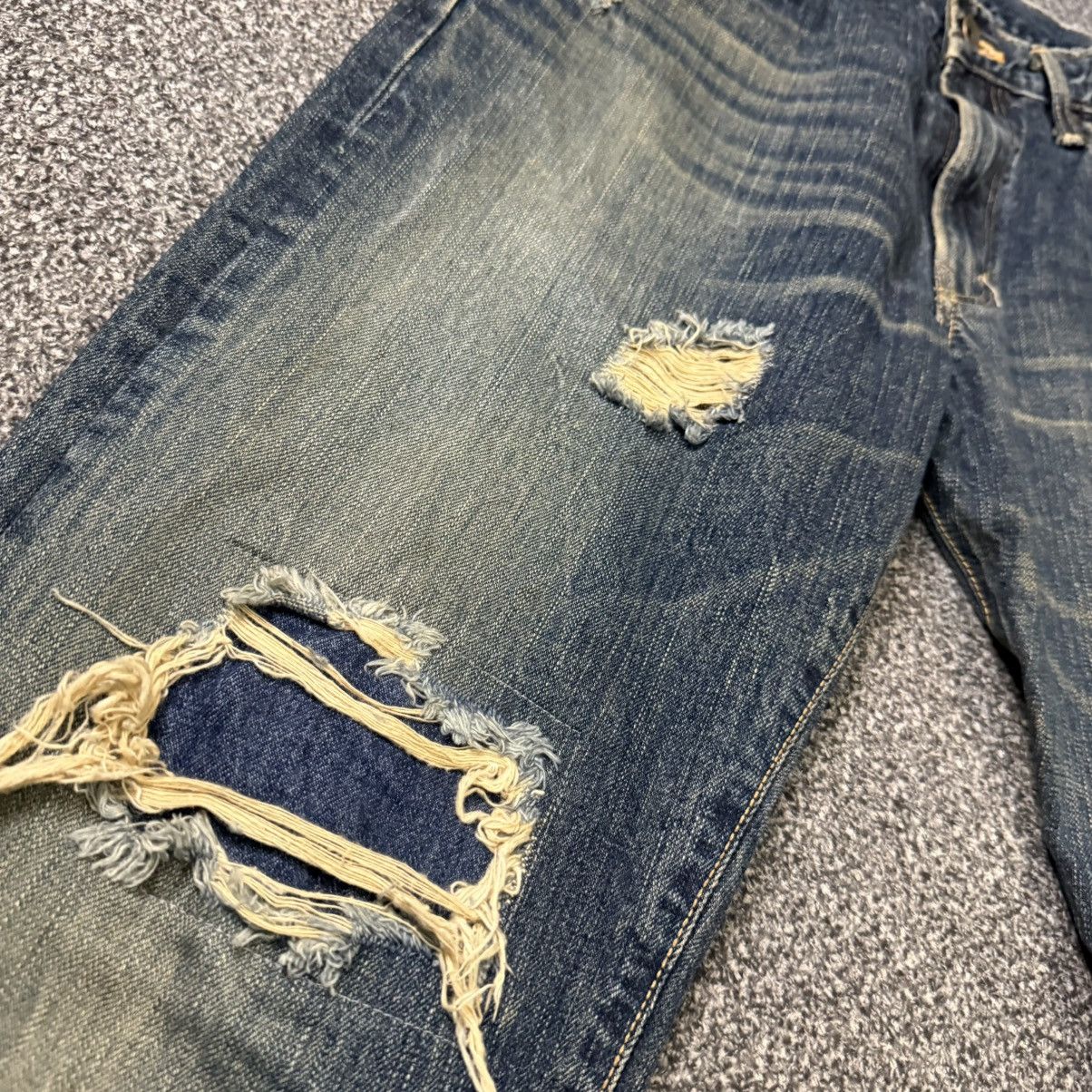 If Six Was Nine Vtg Archival Selvedge Edwin 505s Thrashed Distressed Mud Size US 29 - 6 Thumbnail