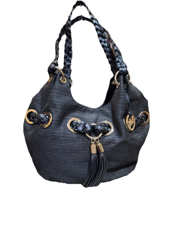 Michael Kors Michael Kors Camden Large Straw Tote Trimmed In Leather Size ONE SIZE - 1 Thumbnail
