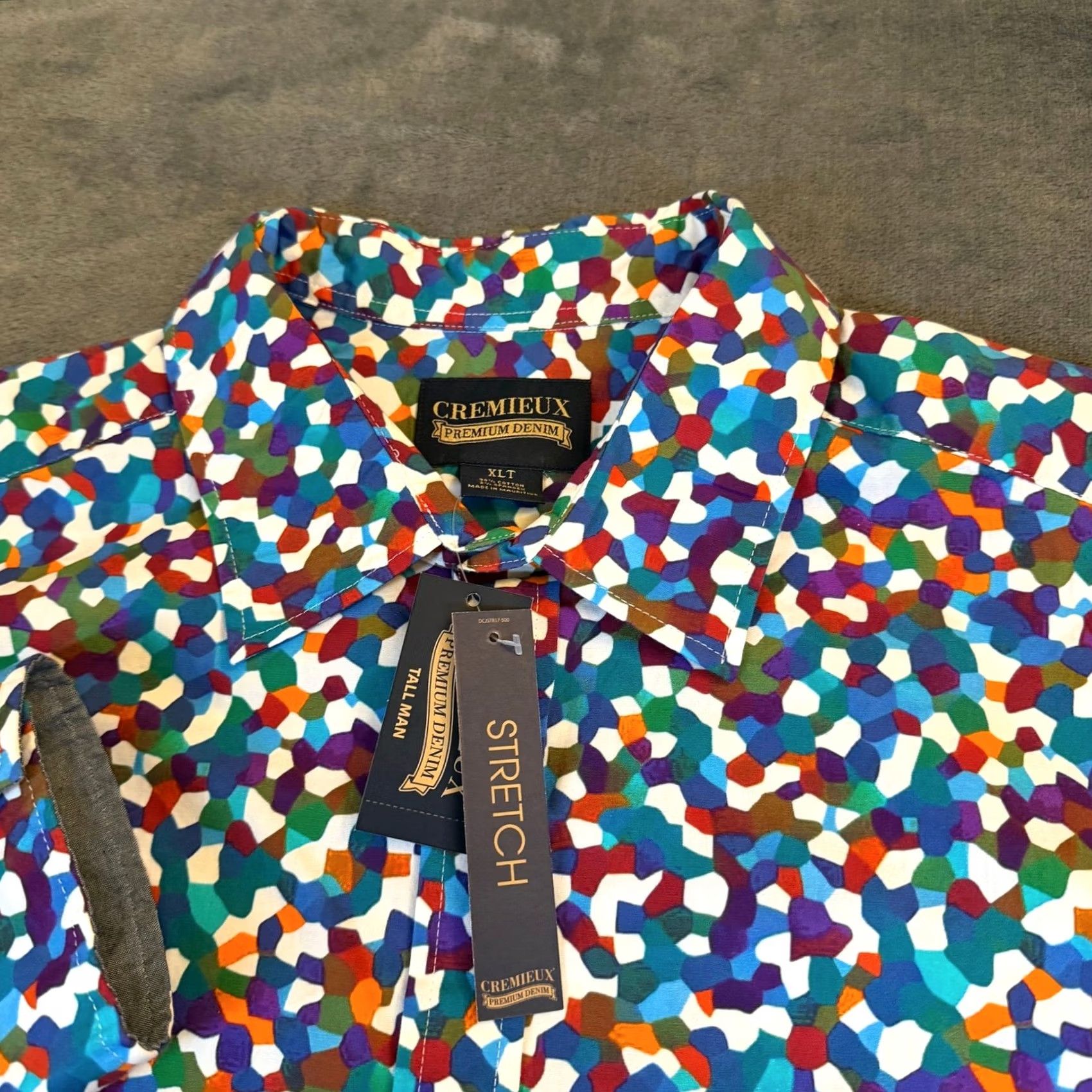 Cremieux Cremieux Premium Denim Shirt Mens XL Tall Multicolor Geometric Button Up Long Sleeve Stretch Casual Size US XL / EU 56 / 4 - 4 Thumbnail