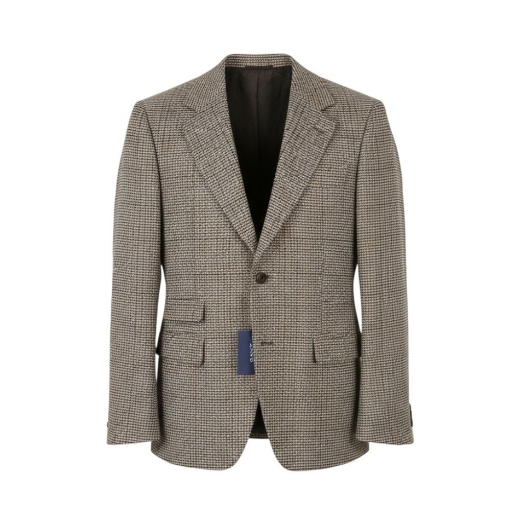 Gant HOUNDSTOOTH CHECK EU50 Dark Khaki Wool Blazer 87325 Size 40R - 1 Thumbnail