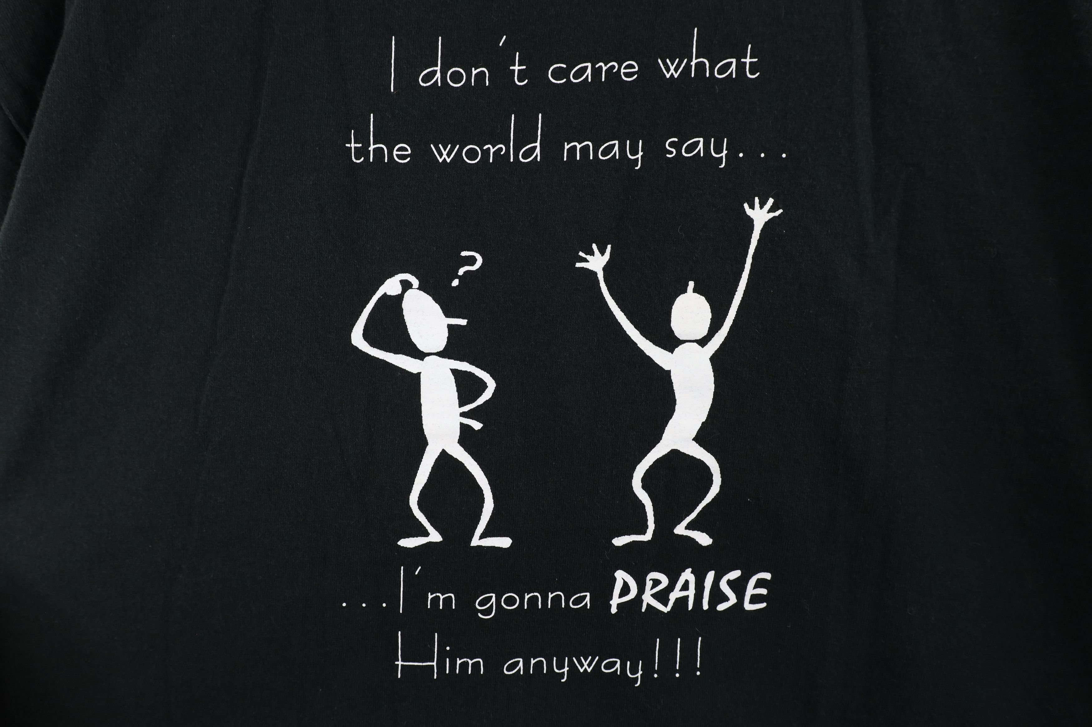 Vintage Vintage Streetwear I'm Gonna Praise Him Anyway T-Shirt Size US XL / EU 56 / 4 - 4 Thumbnail