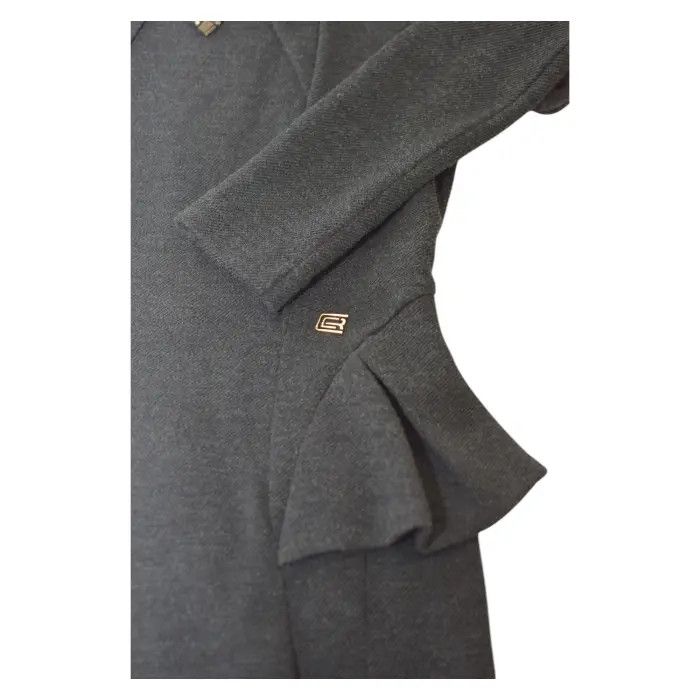 Roberto Cavalli Class Roberto Cavalli Anthracite Gray Wool Long Sleeve Knee Size L / US 10 / IT 46 - 7 Thumbnail
