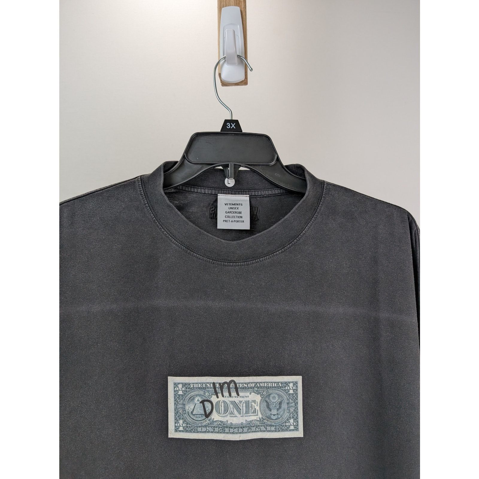 Vetements o1rshd1 Dollar Bill Long sleeve S T-Shirt in Black Size US L / EU 52-54 / 3 - 7 Thumbnail