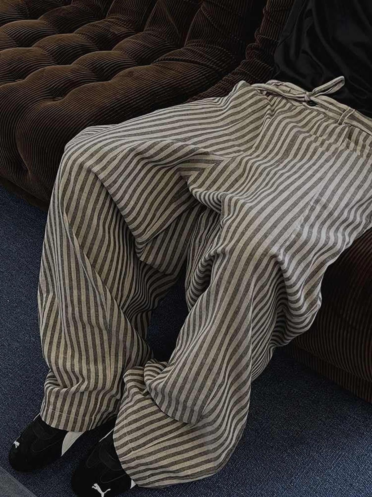 Striped Loose Baggy Wide-Leg Pants / Trousers
