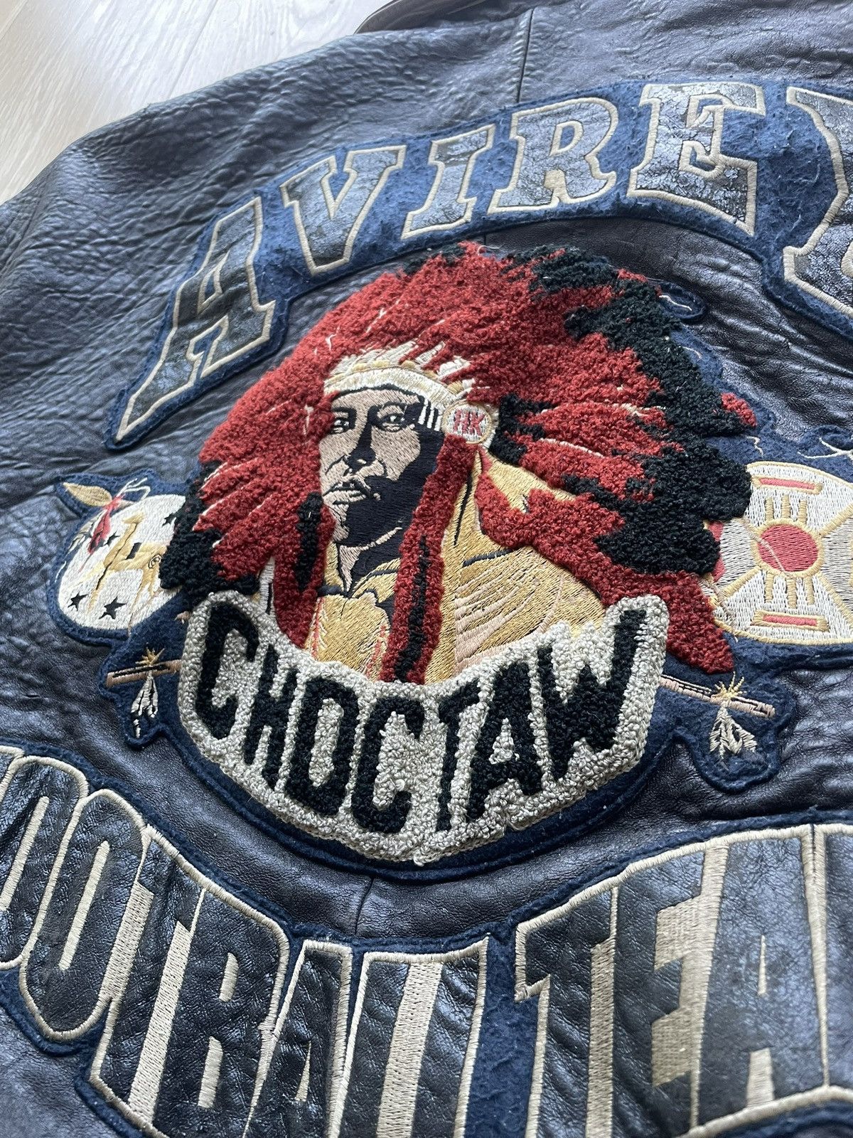 Avirex 'Choctaw Football team' leather jacket