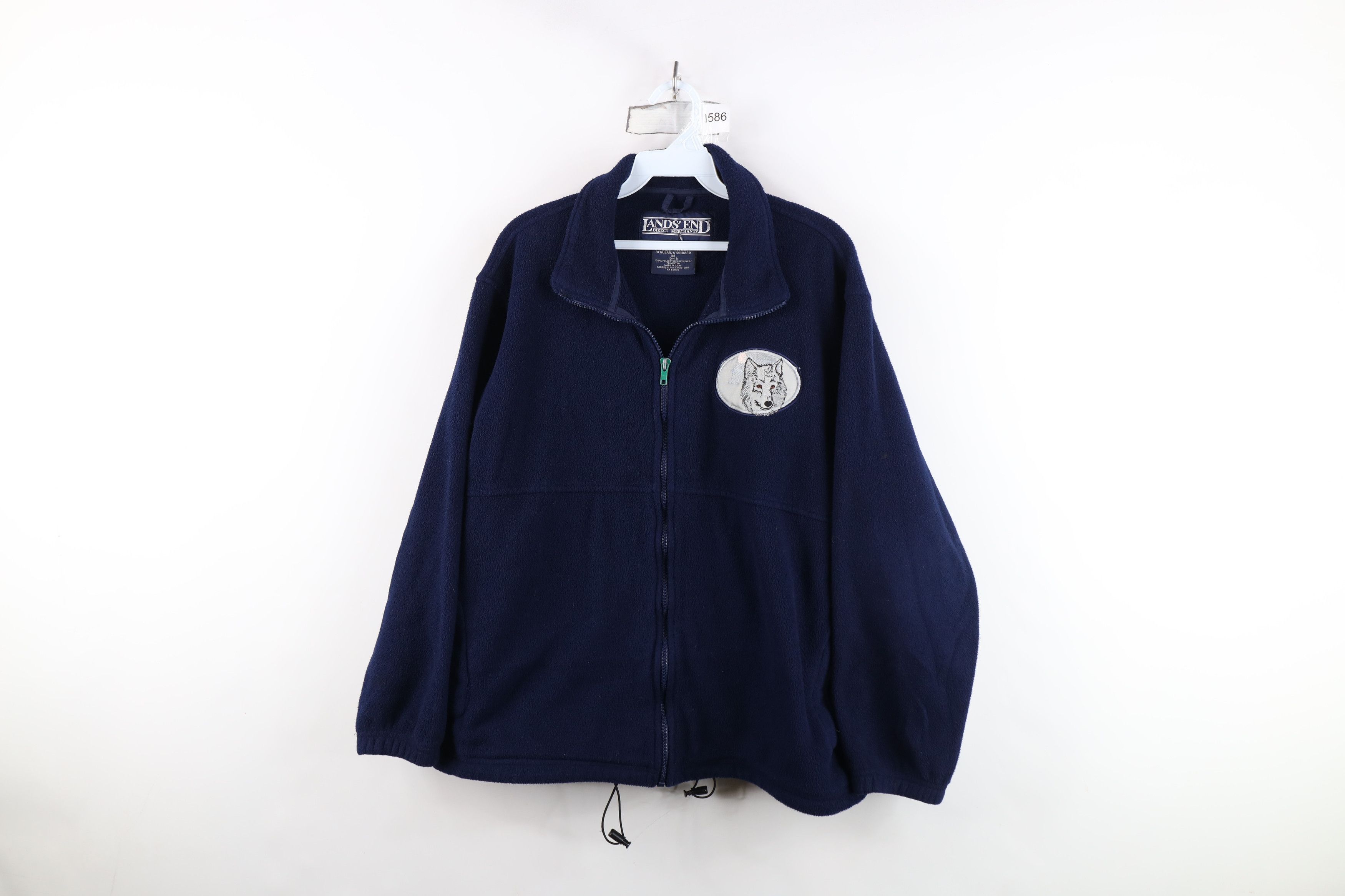 Lands' End Vintage 90s Lands End Wolf Fleece Full Zip Jacket USA Size M / US 6-8 / IT 42-44 - 1 Thumbnail
