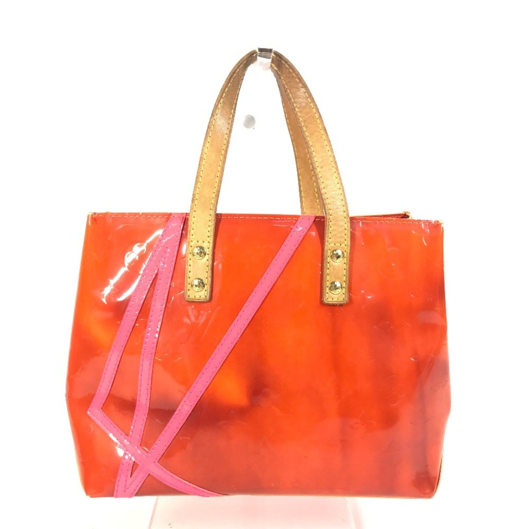 LOUIS VUITTON M91905 Monogram Vernis Fluo Reed PM Bag Tote Mini Handbag Ladies