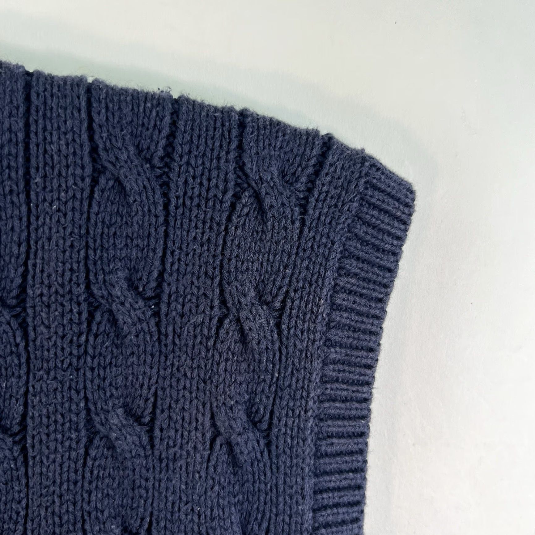 Vintage VINTAGE John Ashford Golf Cable Knit Pullover Vest Sweater Mens Size L Blue Cotton 90s Preppy Size US L / EU 52-54 / 3 - 2 Thumbnail