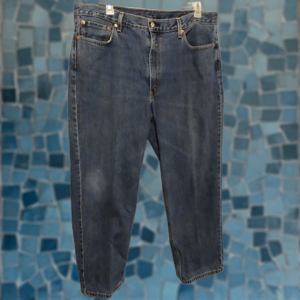 Levi's Levi's 550 Jeans Men 42x30 Relaxed Fit Blue Medium Wash Denim Pockets Straight 5-Pocket Belt Loops Zipper Size US 42 / EU 58 - 1 Thumbnail