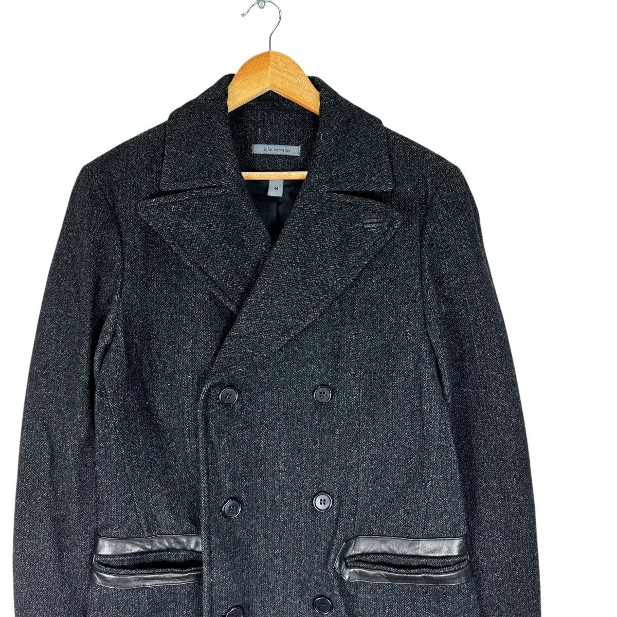 John Varvatos ☀️JOHN VARVATOS LEATHER PART TRENCH COAT JACKET Size US S / EU 44-46 / 1 - 3 Thumbnail