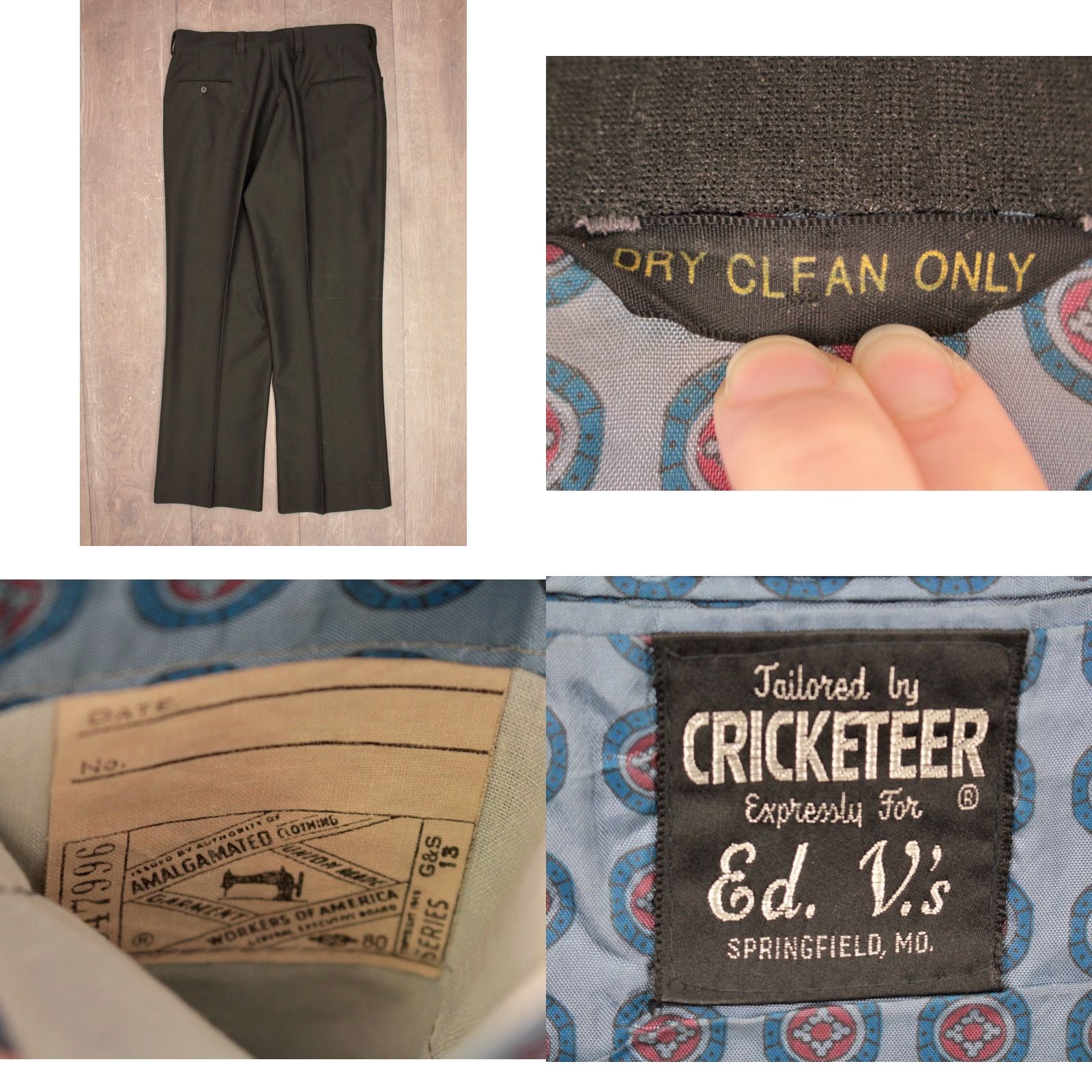 Vintage VINTAGE Men's VTG 70s NOS Black 2 PC Leisure Suit Sz M/L 1970s Disco Mens Size 40R - 8 Thumbnail