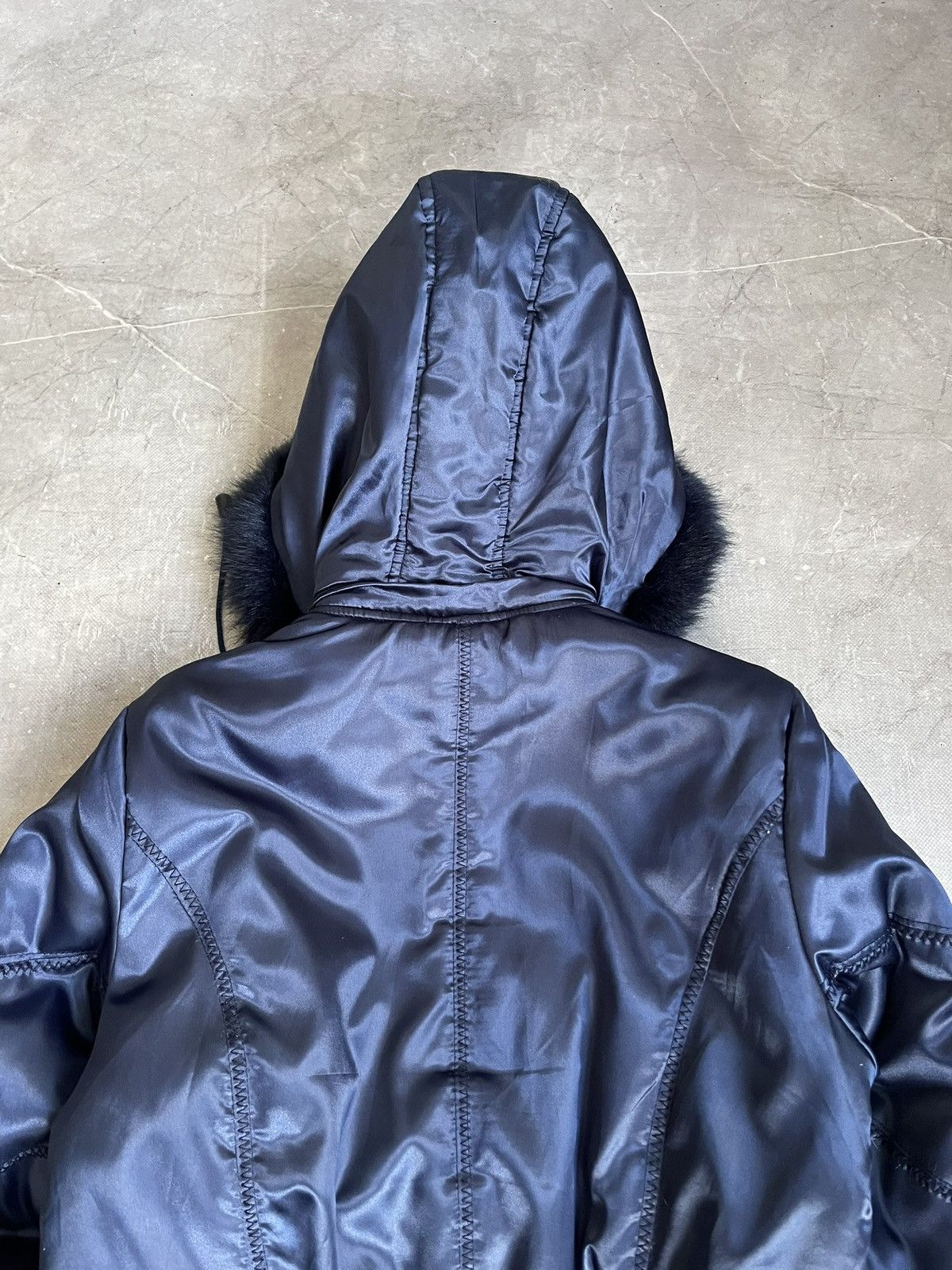 Le Grande Bleu (L.G.B.) Hype rick owens style fur hood bomber jacket archive 2000s Size US S / EU 44-46 / 1 - 10 Thumbnail
