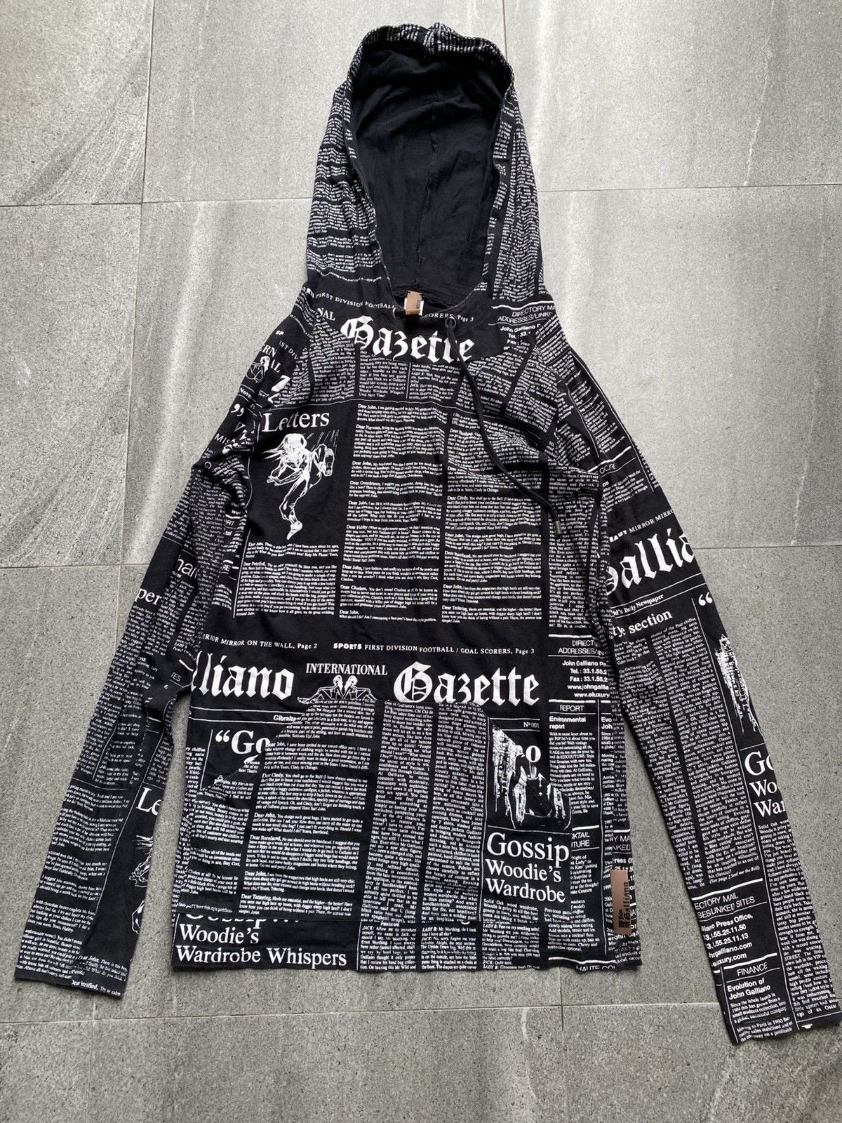 Designer × John Galliano Vintage John galliano newspaper print zip