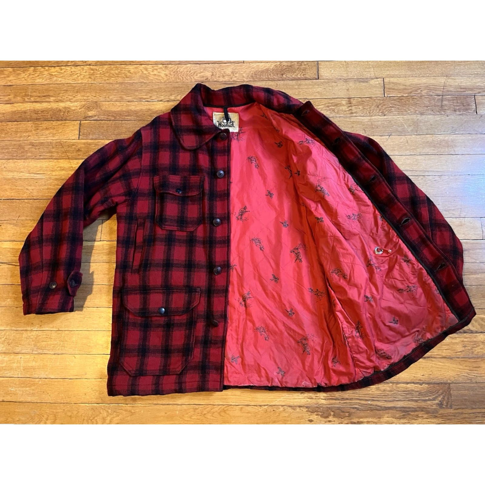 Vintage VINTAGE Woolrich Jacket Overcoat Plaid Wool Buffalo Red Black Mens 40 Woolrich Woolen Mills Retro Hunting Casual Workwear Size US XXS / EU 40 - 7 Thumbnail