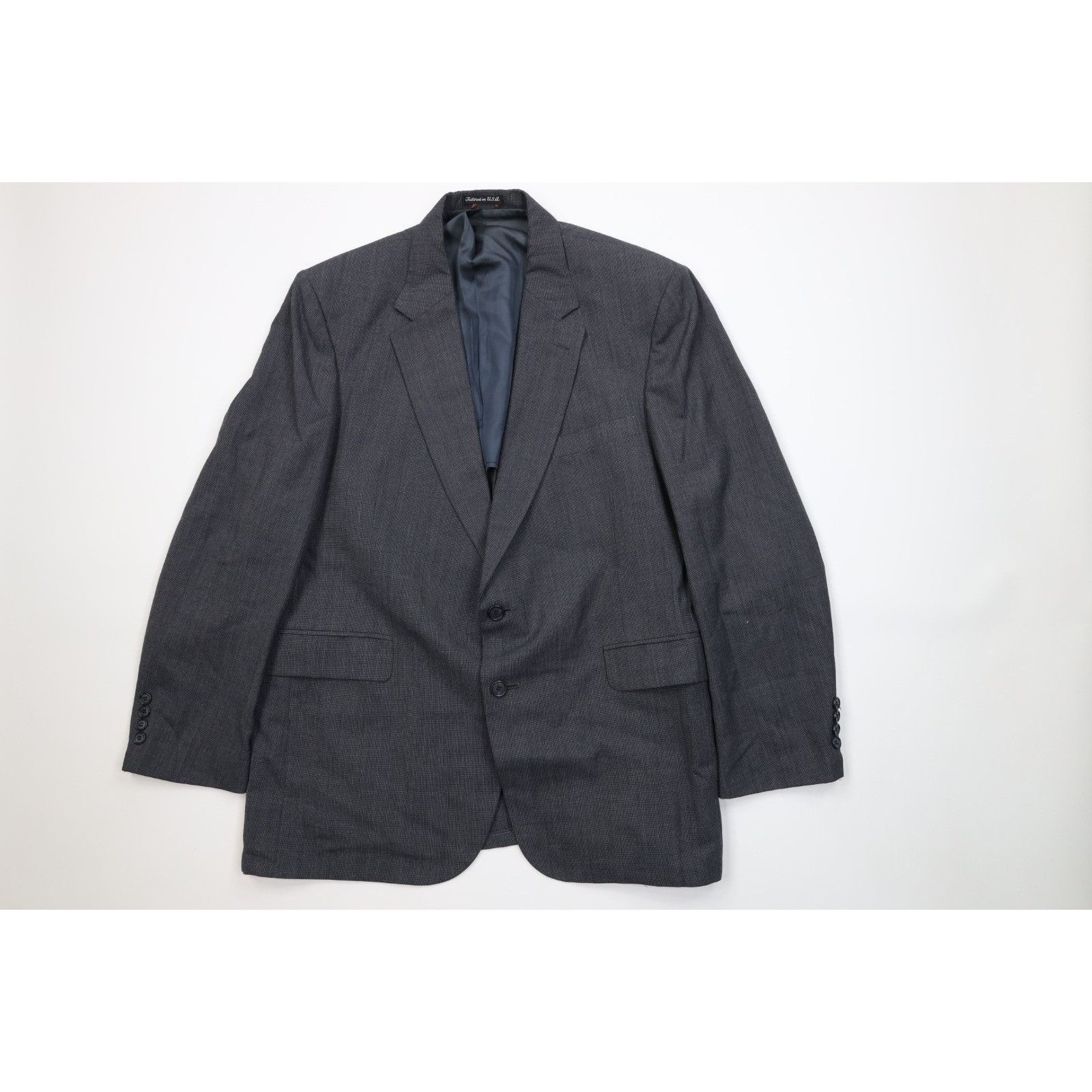 Vintage Vintage 70s Streetwear Wool 2 Piece Suit Wedding Gray Size 46R - 2 Thumbnail