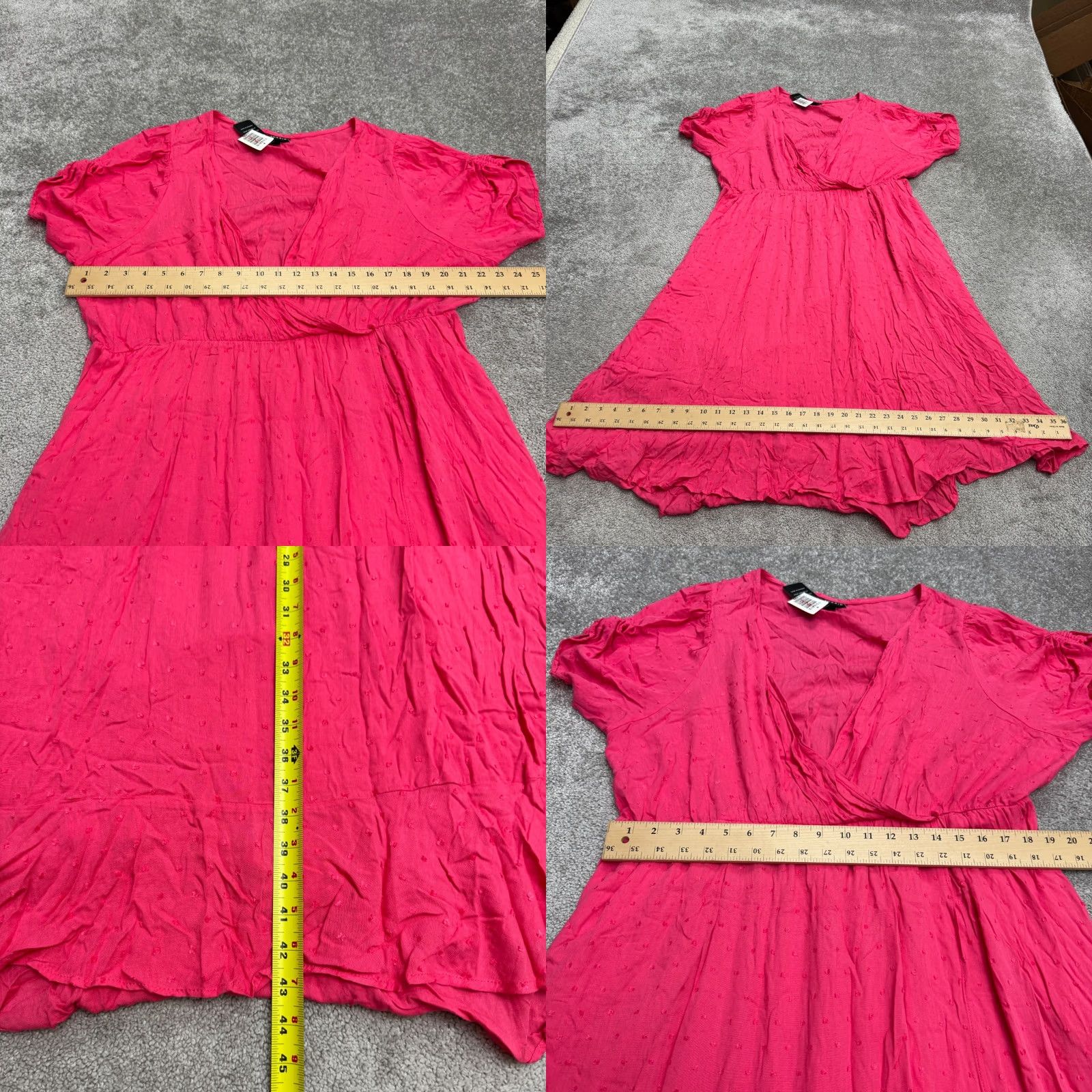 Torrid Torrid Pink Swiss Dot A-Line Wrap Midi Dress Womens 2XL Tie Sleeve NWT Size XXL / US 16-18 / IT 52-54 - 9 Thumbnail