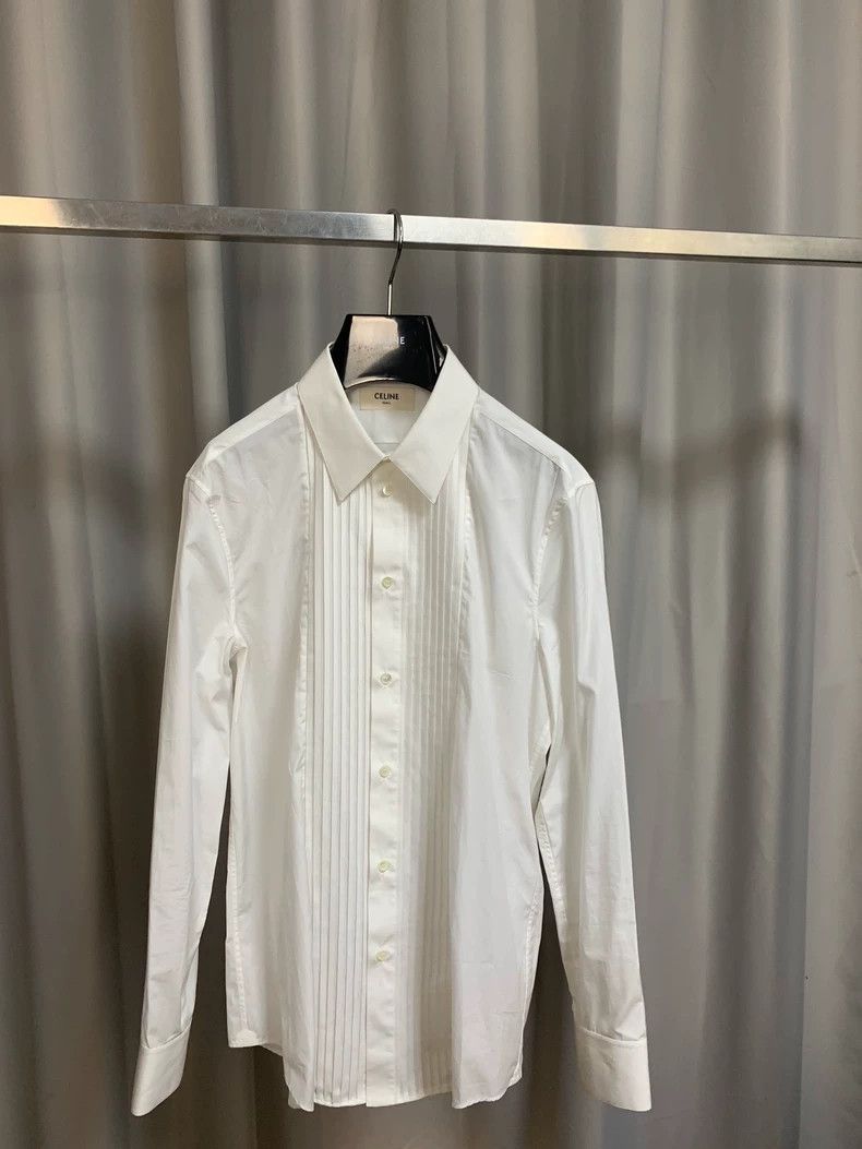 Celine Celine 2020FW White accordion pleat shirt Size US S / EU 44-46 / 1 - 1 Thumbnail