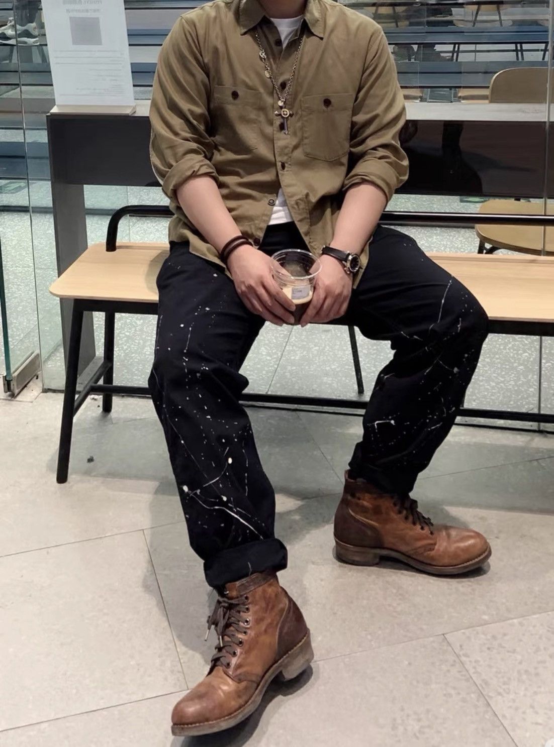 Visvim VISVIM ICT CHINO PANTS Splatter Paint Detail Casual Pants Size US 34 / EU 50 - 4 Thumbnail