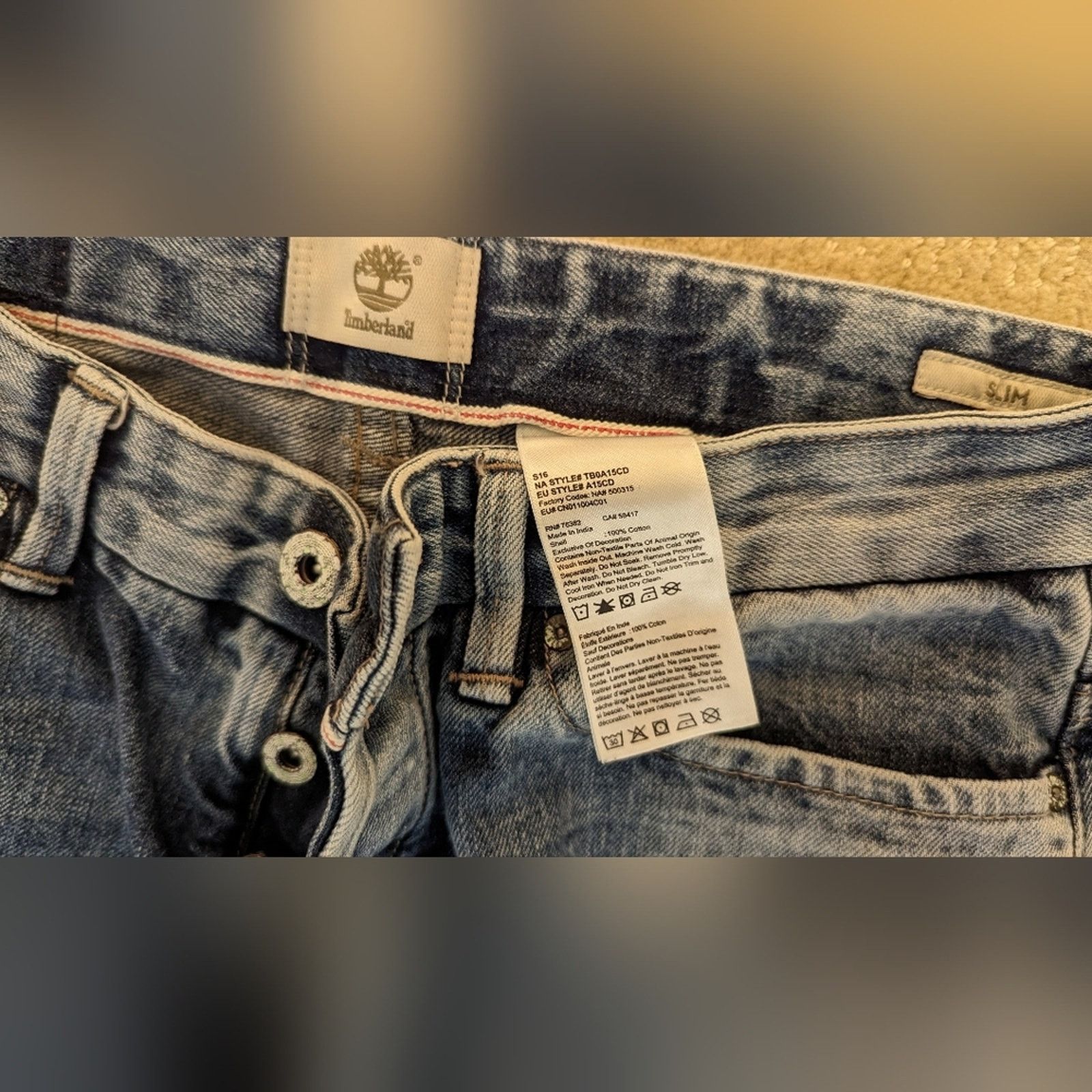 Timberland timberland men's jeans slim waist 33, inseam 31 Size US 33 - 3 Thumbnail
