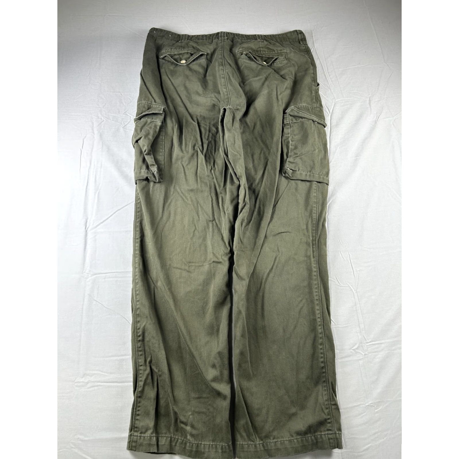 Vintage Woolrich Cargo Pants Mens 36X30 Green Cotton Utility Straight Leg Workwear Size US 36 / EU 52 - 2 Thumbnail