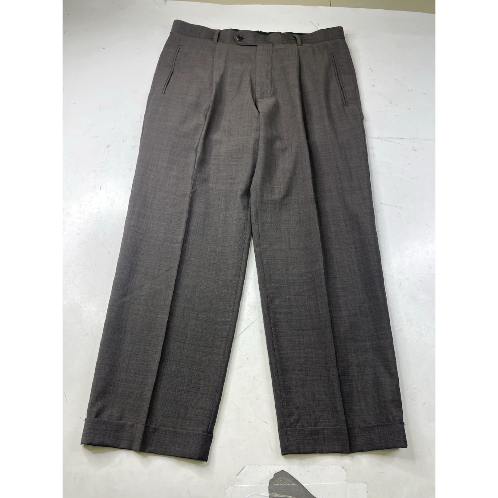 Hugo Boss VINTAGE Hugo Boss Men’s 40S 2pc Pant Suit Brown Plaid Pleated Cuffed Pants USA Size 40R - 2 Thumbnail