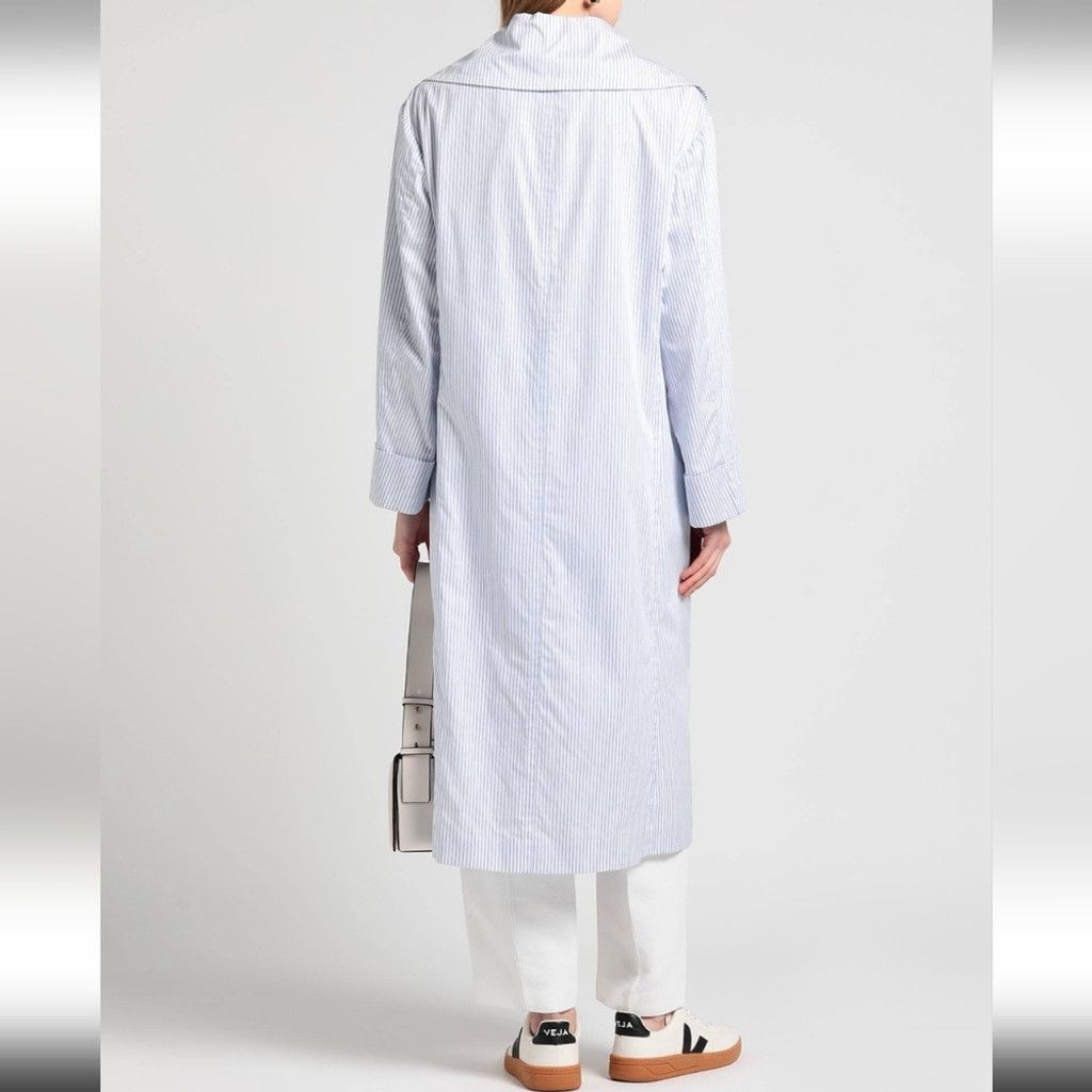 Maison Margiela Maison Martin Margiela Blue Striped Trench Coat Size S / US 4 / IT 40 - 4 Thumbnail
