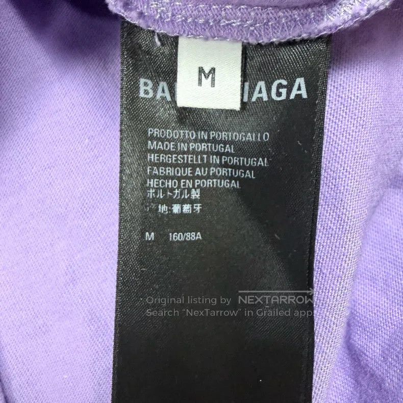 Balenciaga Balenciaga Eggplant Purple Embroidered Wave Cola Short Sle Size US M / EU 48-50 / 2 - 5 Thumbnail