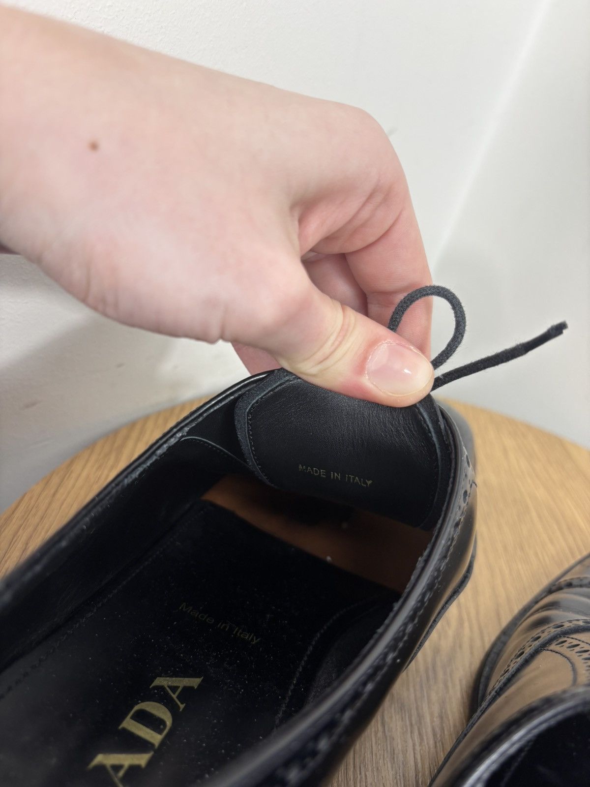 Prada Prada Men’s Black Leather Cap-Toe Brogue Oxford Dress Shoes Size US 8.5 / EU 41-42 - 18 Thumbnail