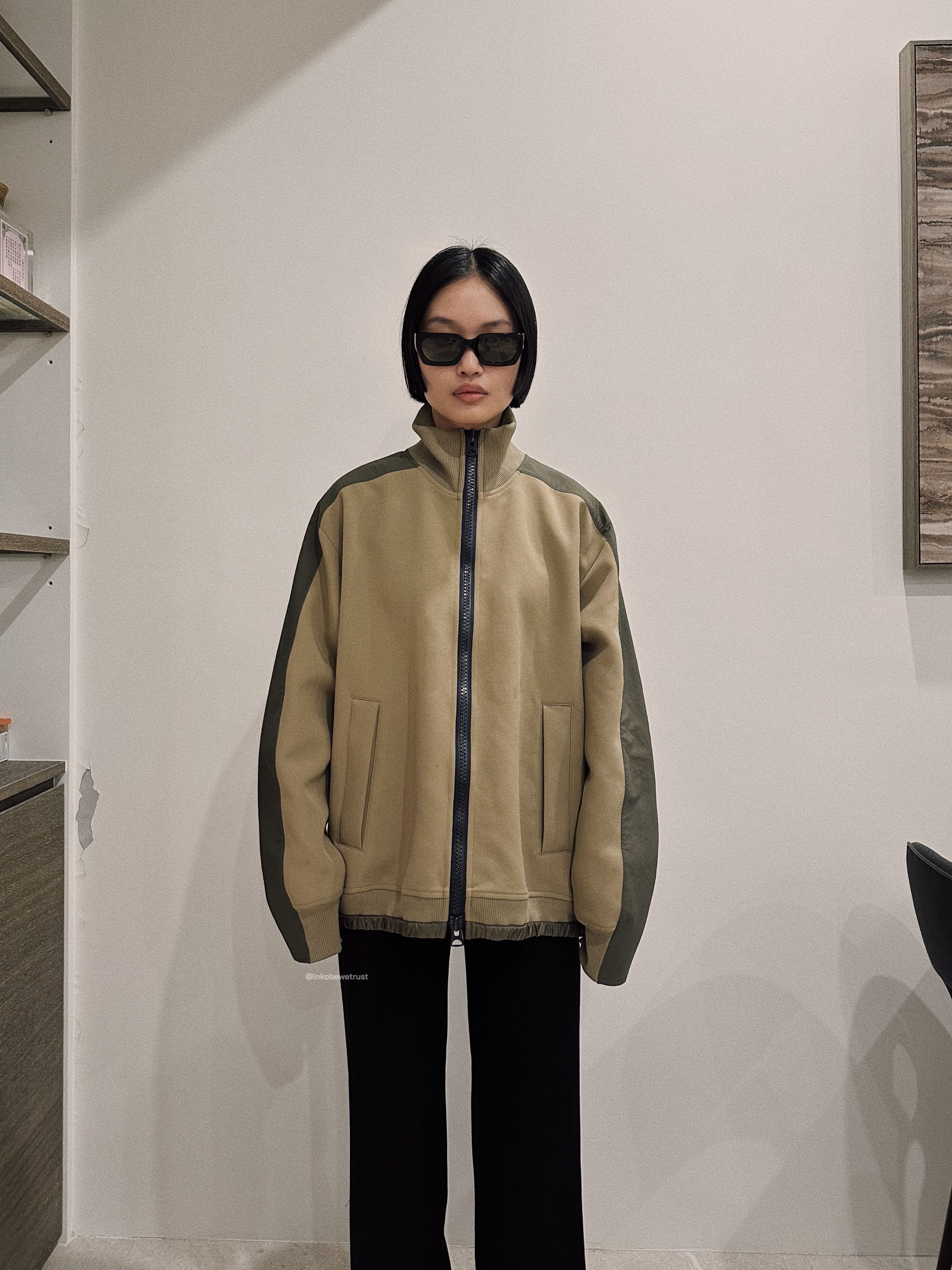 Sacai Technical Jersey Blouson | Beige Size US M / EU 48-50 / 2 - 2 Thumbnail