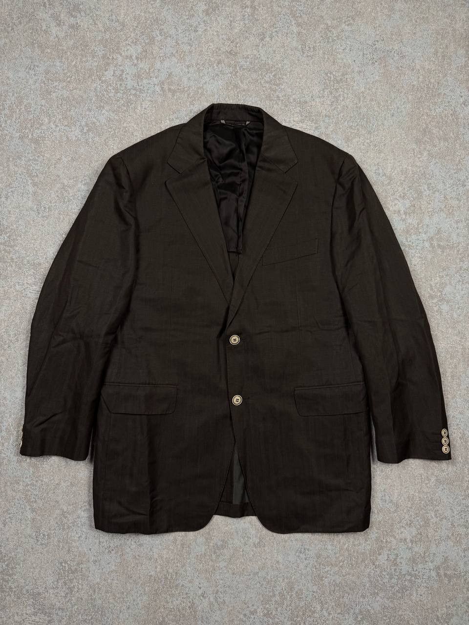 Canali Canali Herringbone Blazer Brown 2-Button Blazer Size 50R - 6 Thumbnail