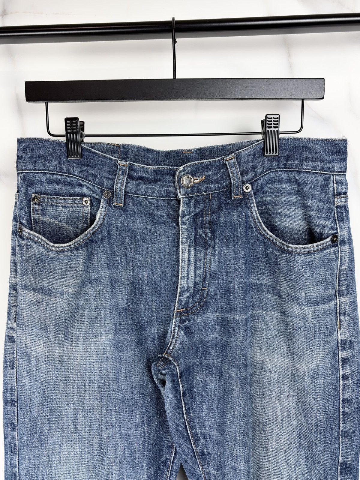 Gucci Gucci Tom Ford Vintage Raw Hem Leather Patch Denim Jeans Size US 30 / EU 46 - 3 Thumbnail