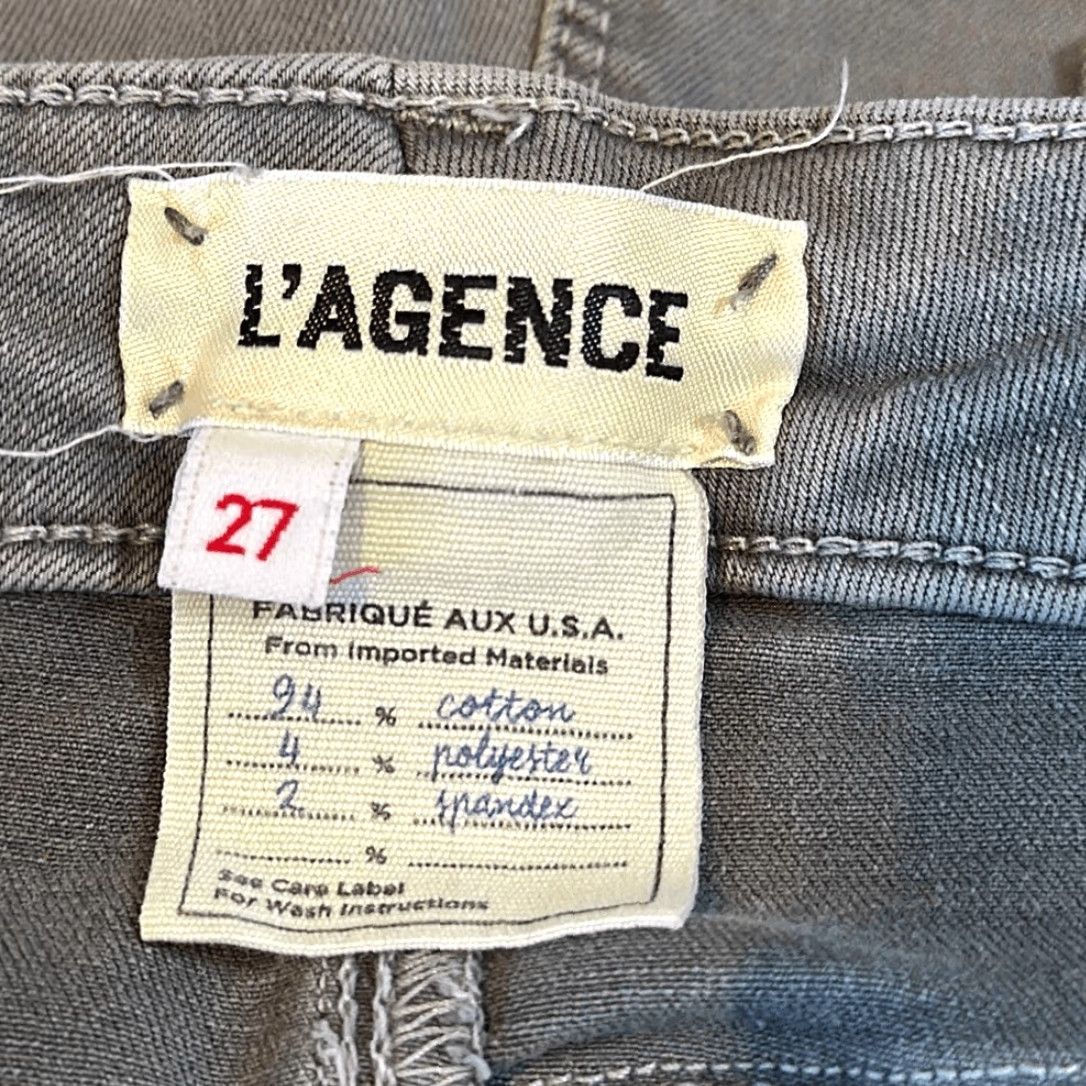 L'AGENCE L'agence Brigitte Mid Rise Skinny Gris Gray Jeans Women Size 27 Size 27" / US 4 / IT 40 - 6 Thumbnail