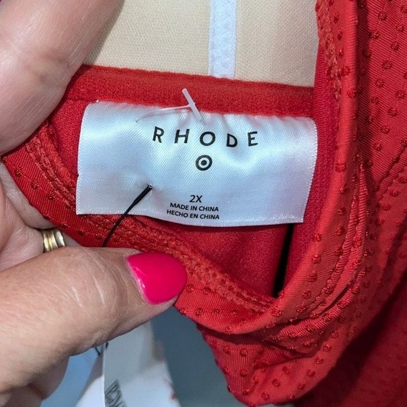 RHODE NWOT Rhode x Target Womens 2XL Red Ruffle One Piece Swimsuit Size XXL / US 16-18 / IT 52-54 - 6 Thumbnail