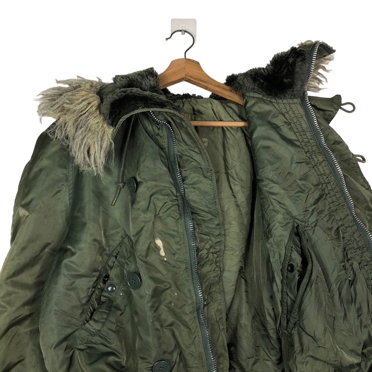 Vintage 🔥Vintage Bomber Jacket Alpha Industries USA Mink Fur Hoodie Size US M / EU 48-50 / 2 - 12 Thumbnail