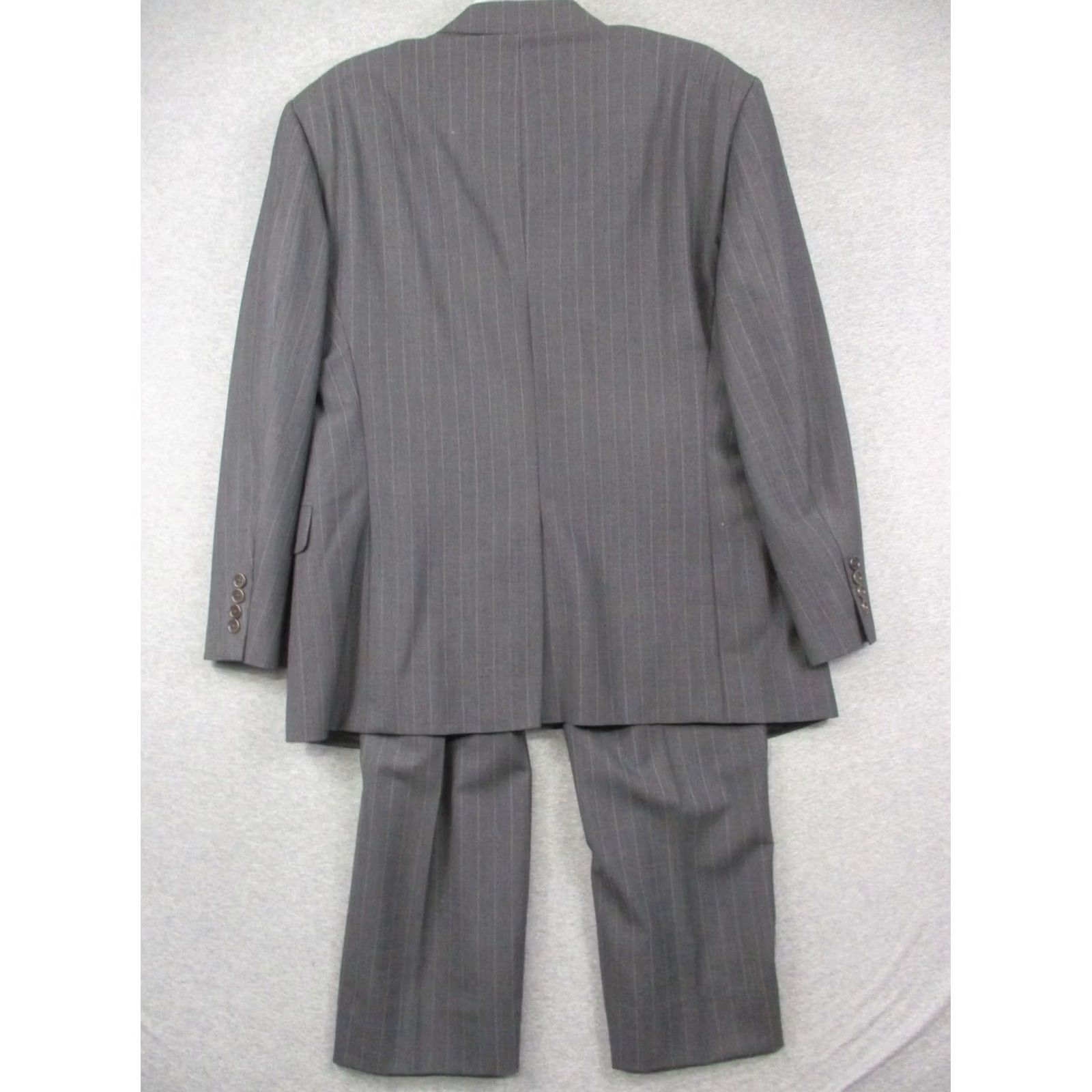 Brooks Brothers VINTAGE Brooks Brothers Suit 42 Gray Pinstripe Wool Blend Stretch Mens Size 42R - 4 Thumbnail