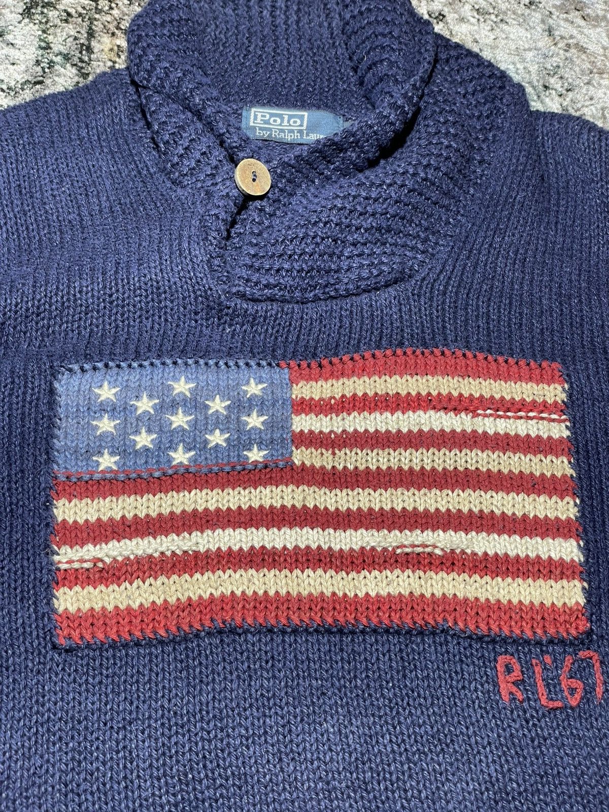 Polo Ralph Lauren RALPH LAUREN KNIT AMERICAN FLAG 🇺🇸 VINTAGE RARE Size US S / EU 44-46 / 1 - 6 Thumbnail