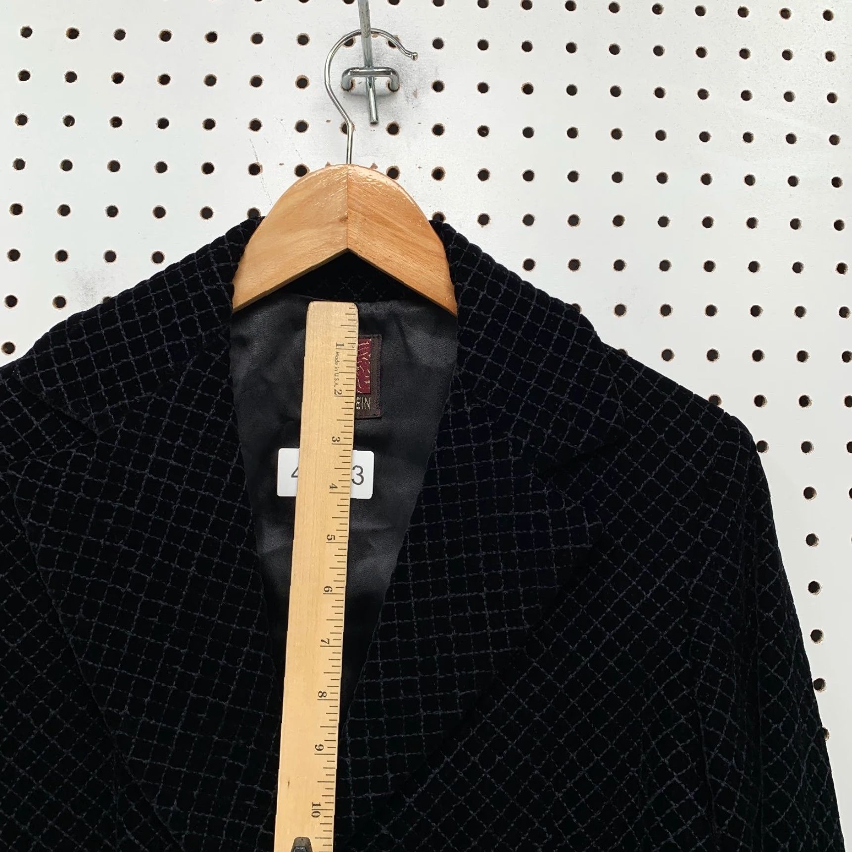 Anne Klein VIntage Anne Klein Velvet Blazer Womens Small Black Check Velour Saks Fifth Size S / US 4 / IT 40 - 7 Thumbnail