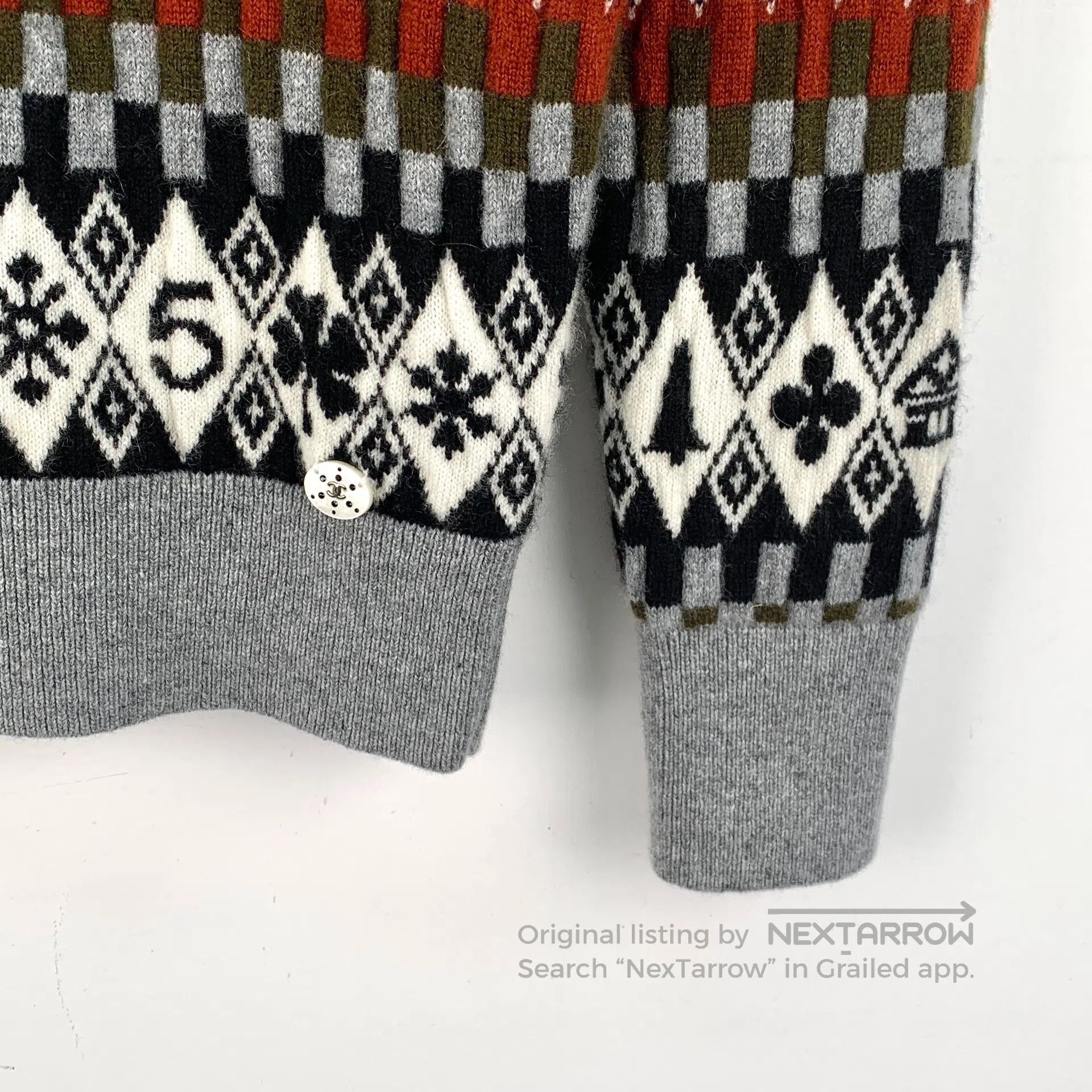 Chanel Chanel Multicolor Geometric Pattern Embroidered Cashmere C Size XXS / US 00 / IT 34 - 4 Thumbnail