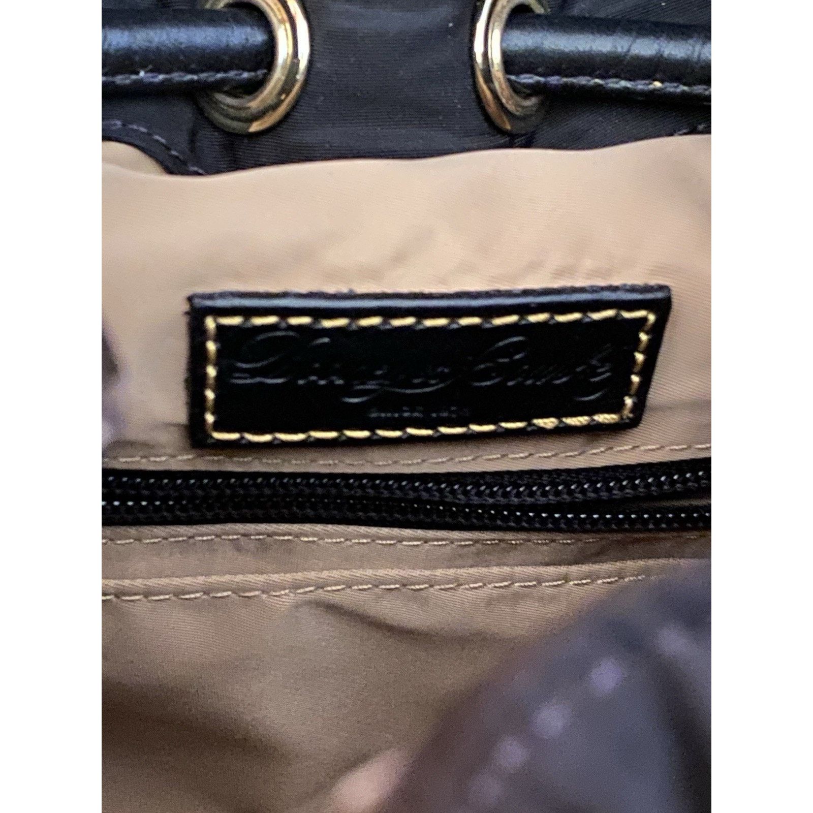Dooney & Bourke Dooney & Bourke Blk Nylon Drawstring Backpack Leather Trim Size ONE SIZE - 6 Thumbnail