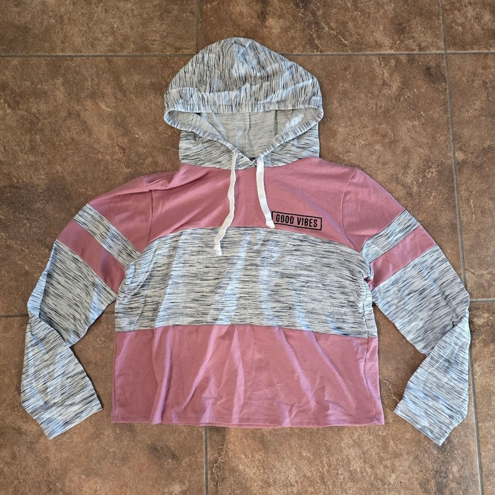 Other Pink Heathered | SWEET RAIN | Colorblock Hoodie Size L / US 10 / IT 46 - 1 Thumbnail