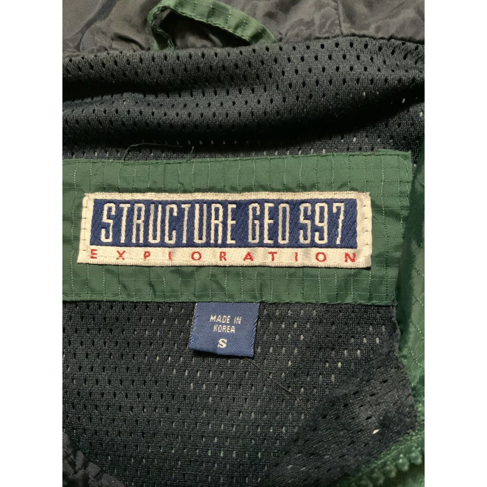 Vintage VINTAGE Structure Geographic Team S97 90s Anorak 1/4 Zip Jacket Sz.S Green Mens Jacket Size US S / EU 44-46 / 1 - 7 Thumbnail