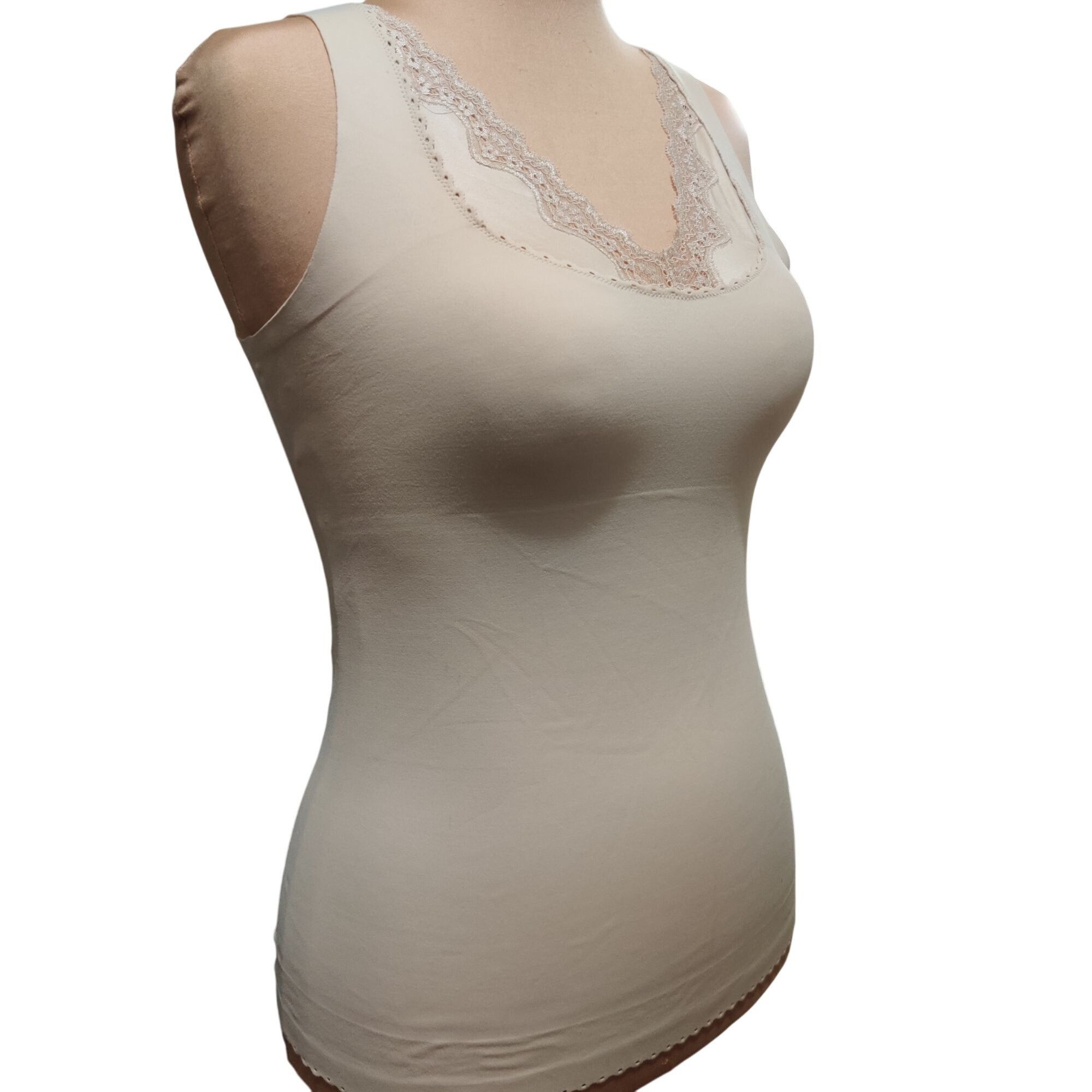 Other Sonic Slimmers L Womens Shaping Tank Top Beige Lace Trim Com Size ONE SIZE - 2 Thumbnail